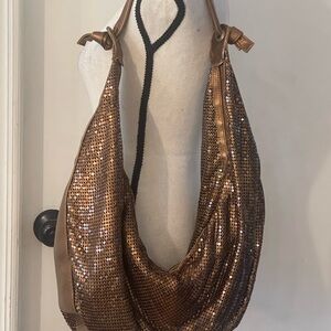 Vintage Jane Feifer bronze mesh shoulder bag!